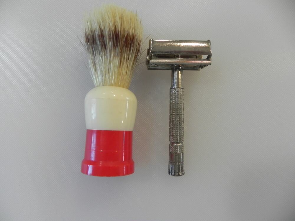 Vintage Gillette Safety Razor Adjustable with Brush